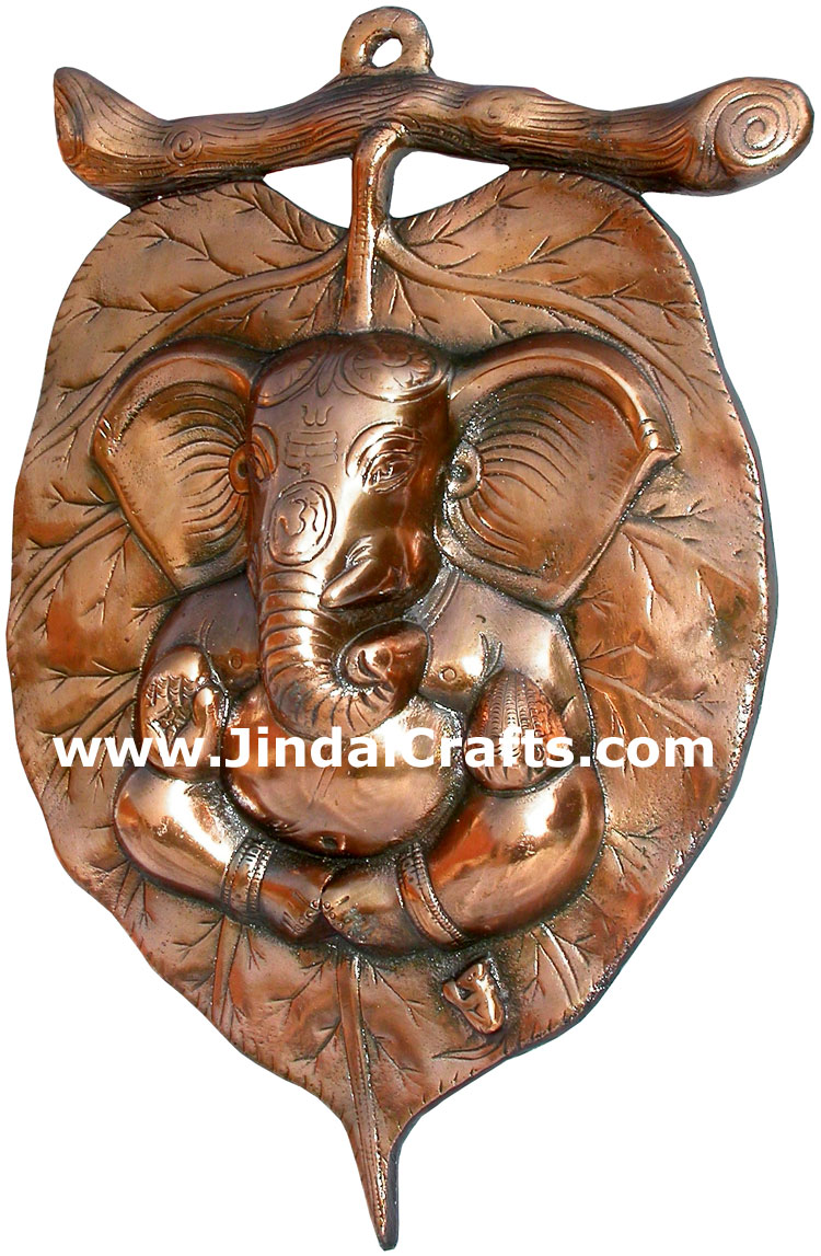 Lord Ganesha Leaf Wall Hanging Home Decoration Gift Art
