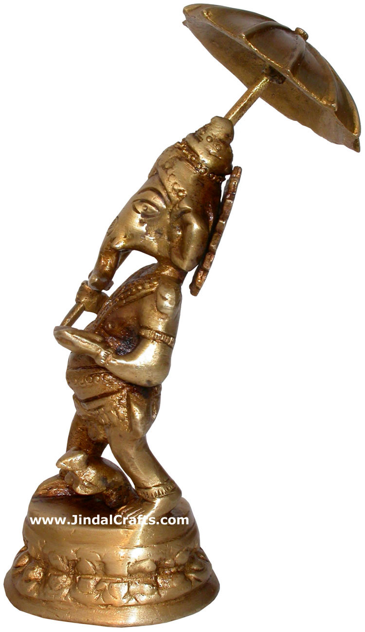 Brass Lord Ganesha India Artifacts Arts