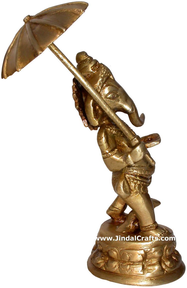 Brass Lord Ganesha India Artifacts Arts