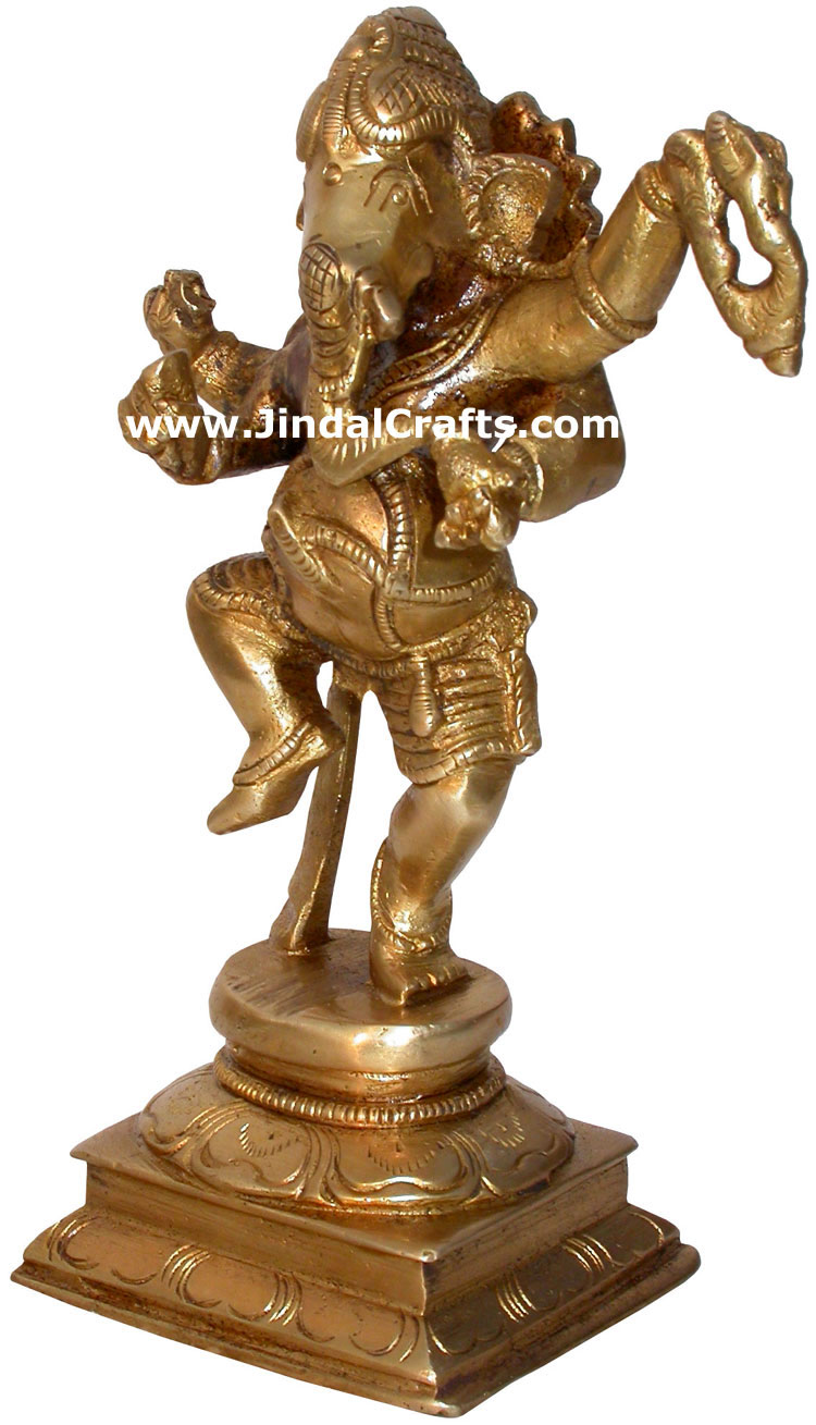 Brass Dancing Lord Ganesha India Artifacts
