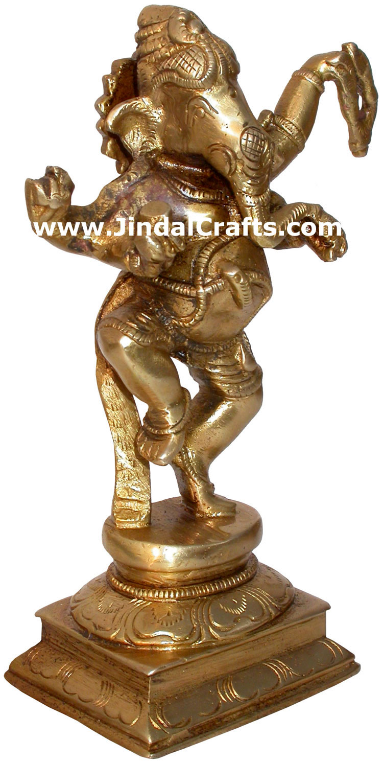 Brass Dancing Lord Ganesha India Artifacts