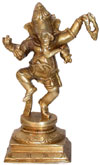 Brass Dancing Lord Ganesha India Artifacts
