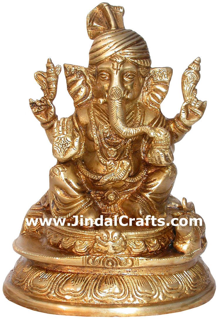Brass Lord Ganesha India Artifacts Arts