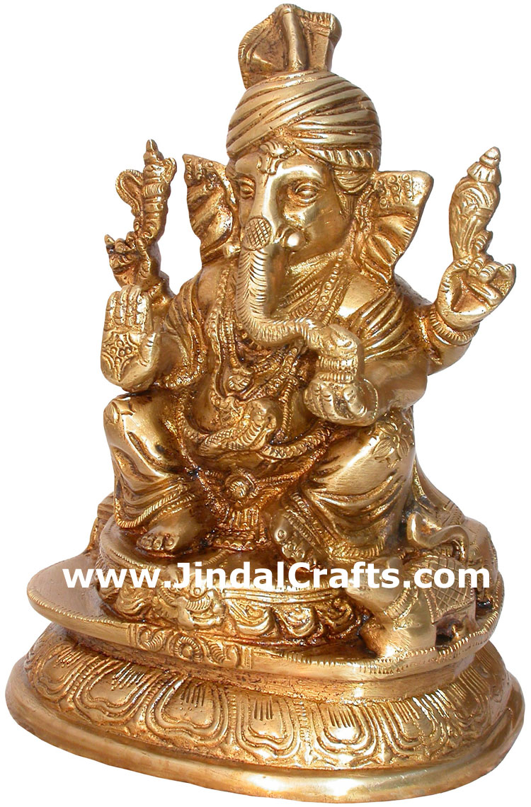 Brass Lord Ganesha India Artifacts Arts