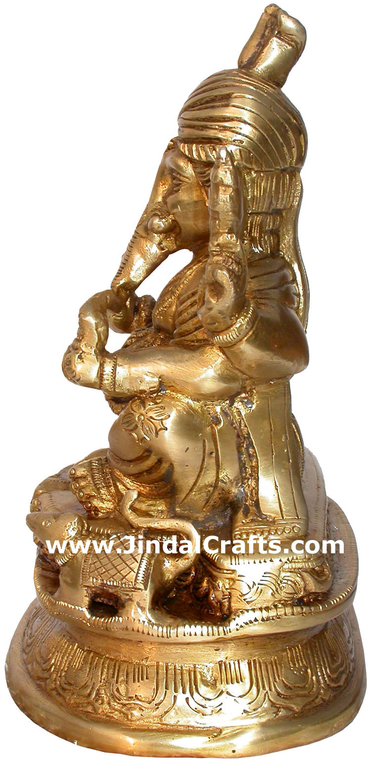 Brass Lord Ganesha India Artifacts Arts