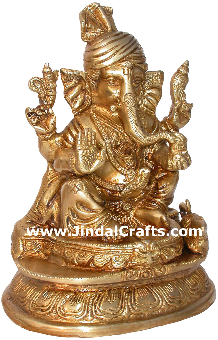 Brass Lord Ganesha India Artifacts Arts