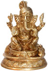 Brass Lord Ganesha India Artifacts Arts