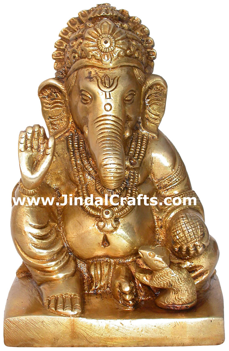 Brass Lord Ganesha India Artifacts Arts