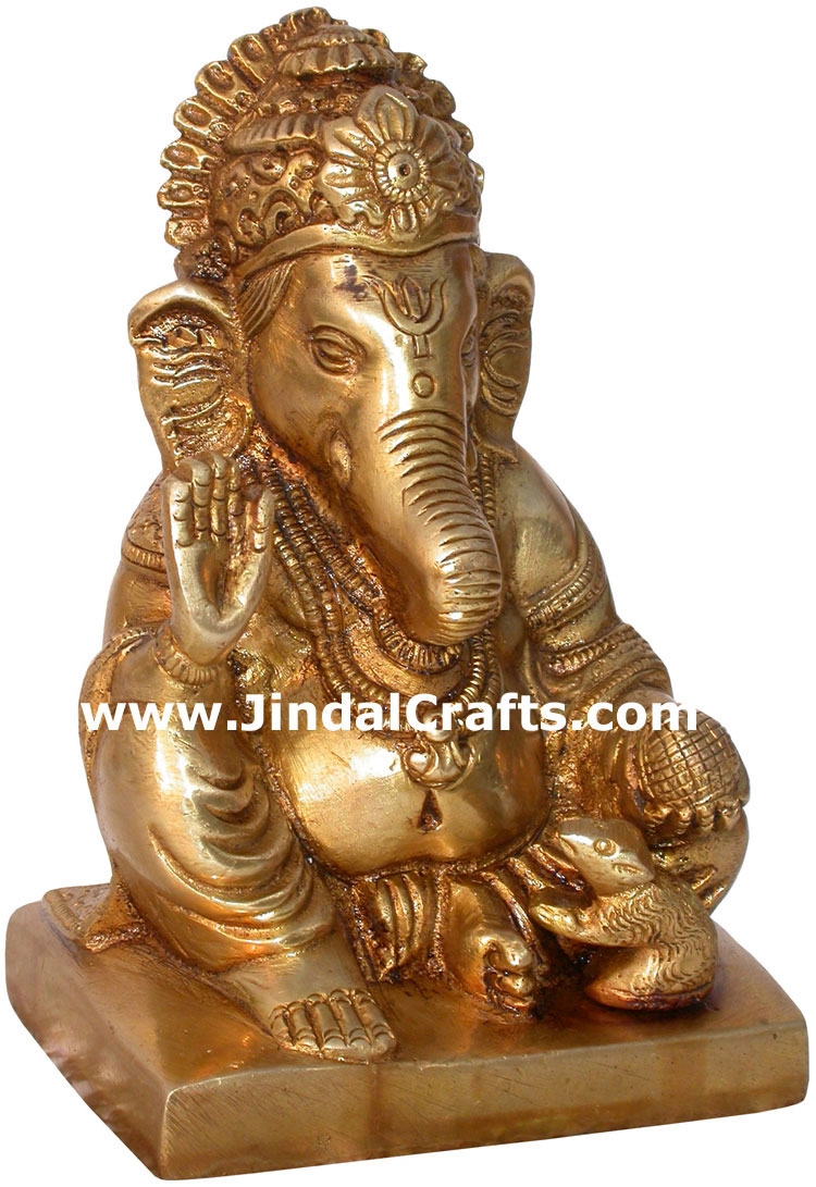 Brass Lord Ganesha India Artifacts Arts