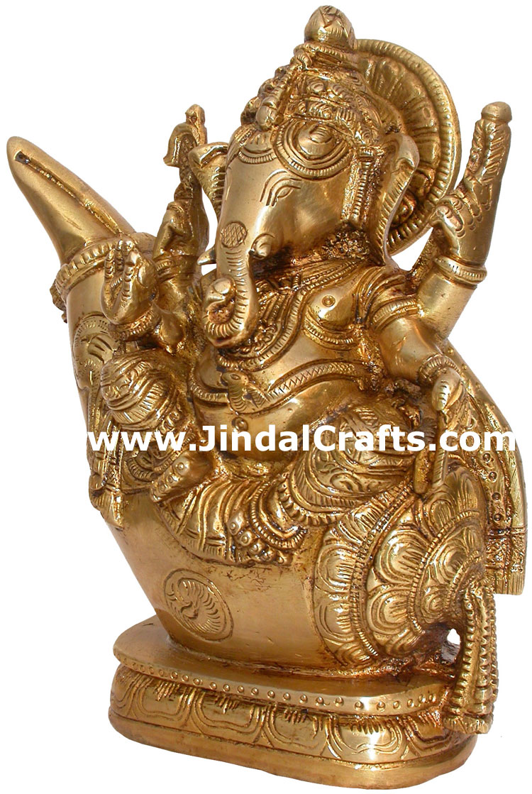 Brass Lord Ganesha India Artifacts Arts