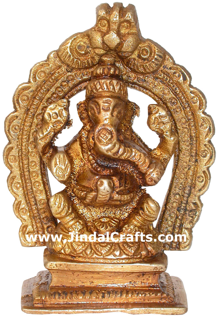Brass Lord Ganesha India Artifacts Arts