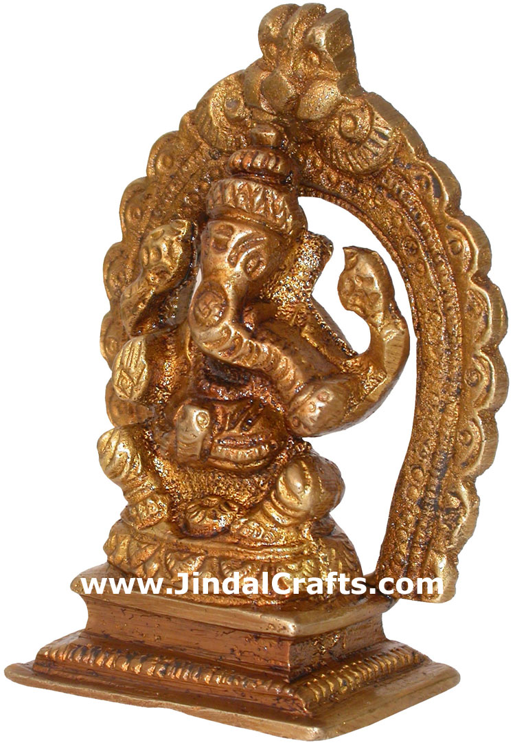 Brass Lord Ganesha India Artifacts Arts