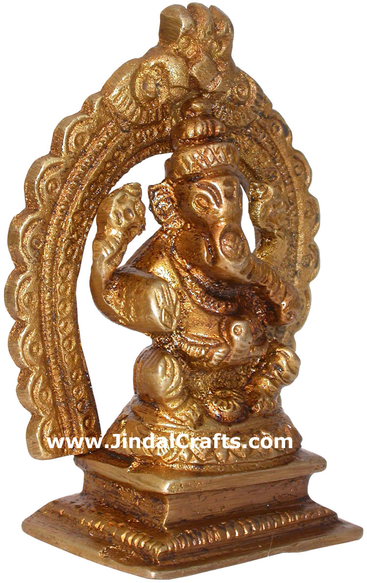 Brass Lord Ganesha India Artifacts Arts