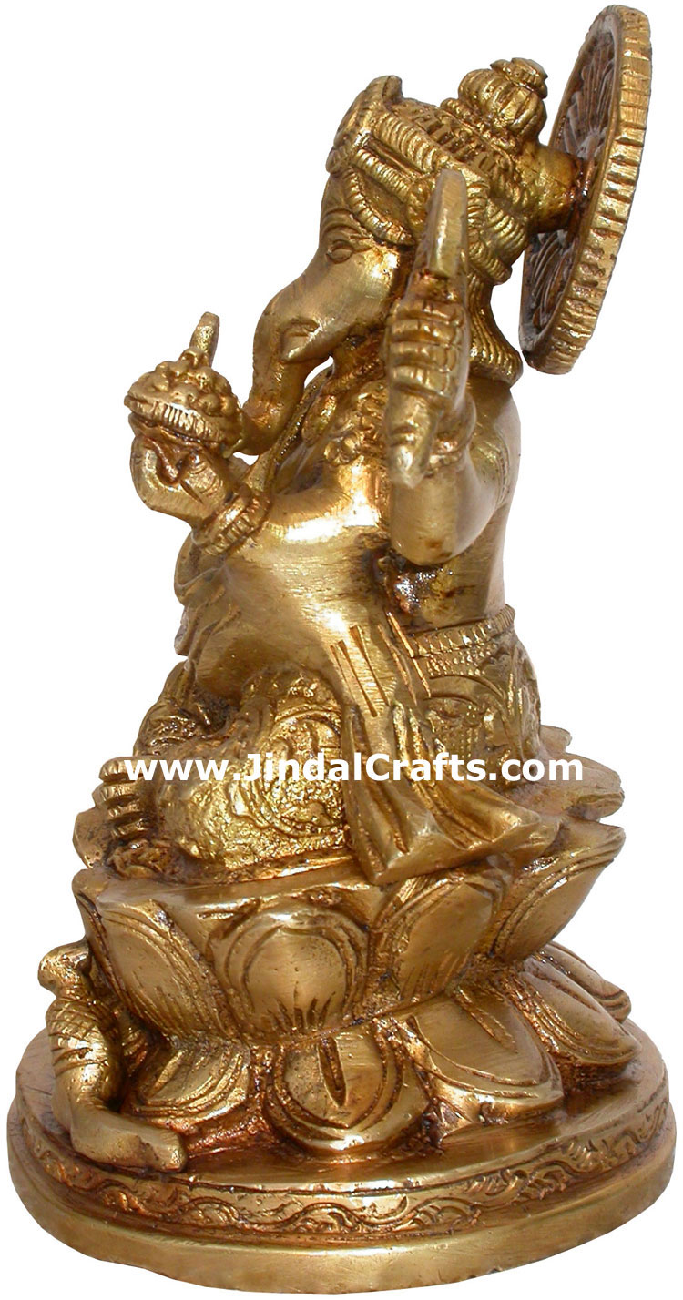 Hindu Deities Brass Lord Ganesha India Carving Arts