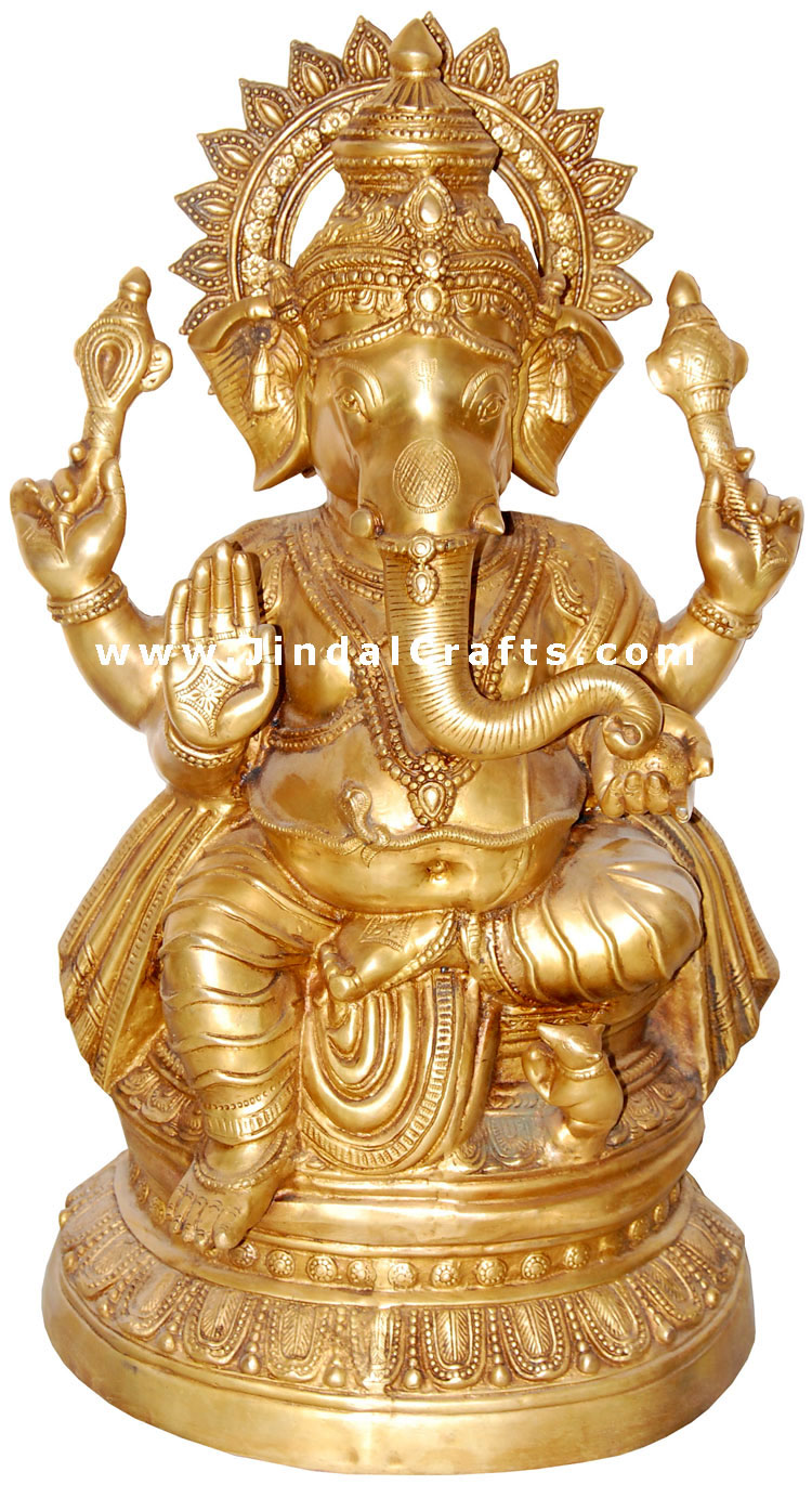 Ganesha - Brass Made Figure Hindu Religious Art