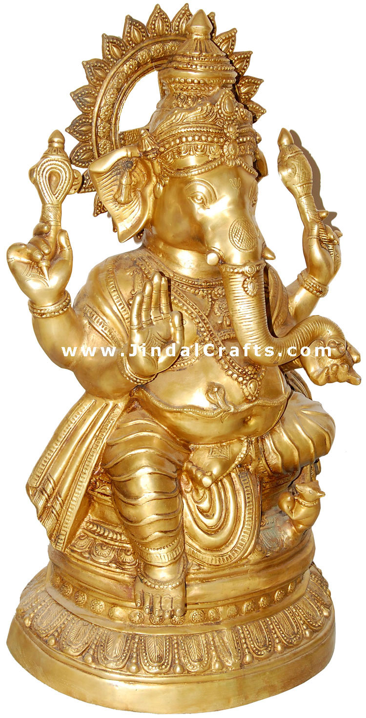 Ganesha - Brass Made Figure Hindu Religious Art