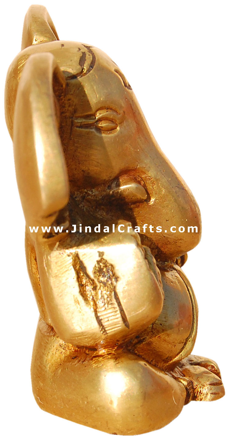 Lord Ganesh Brass Hindu Artifact India Statue Murti Sculpture Ganpati Vinayaka