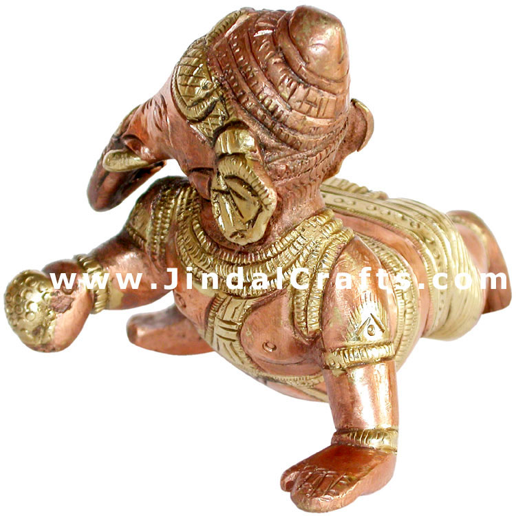 Ladoo Ganesha - Handmade Brass Hindu Handicraft Staute