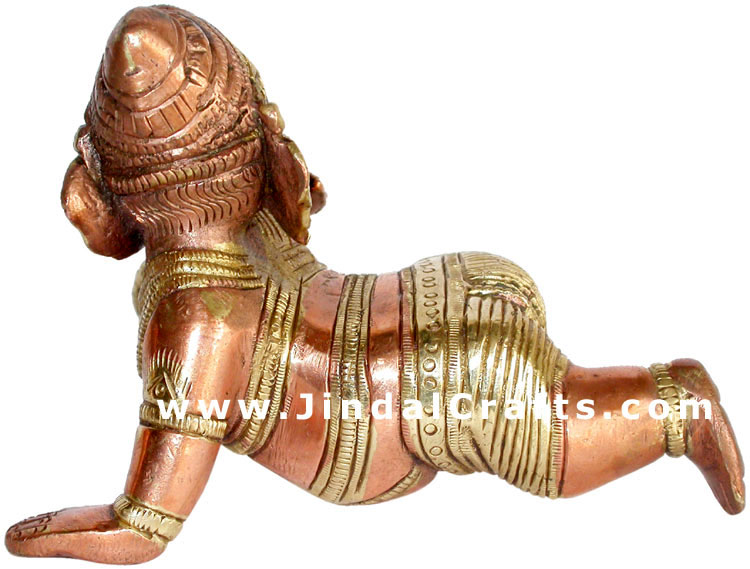 Ladoo Ganesha - Handmade Brass Hindu Handicraft Staute