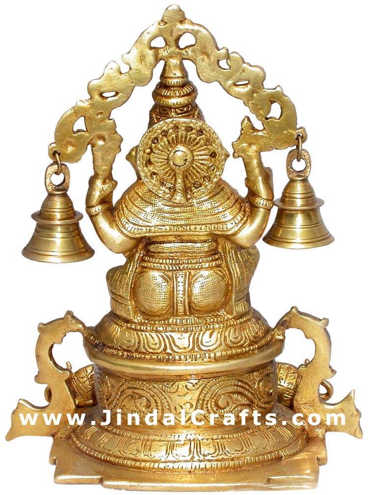 Lord Ganesh Bell Brass Handmade Indian God Religious