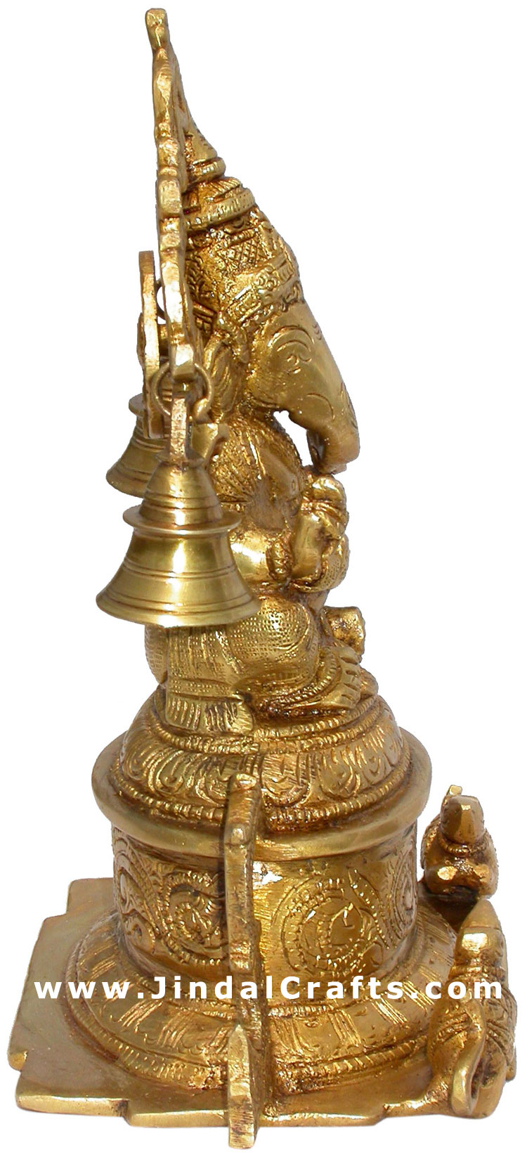 Lord Ganesh Bell Brass Handmade Indian God Religious