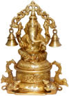 Lord Ganesh Bell Brass Handmade Indian God Religious