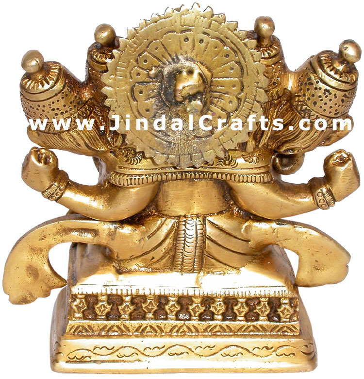 Panchmukhi Ganesha Brass Statue Five Faced Indain God Murti Idol Hindu Religious