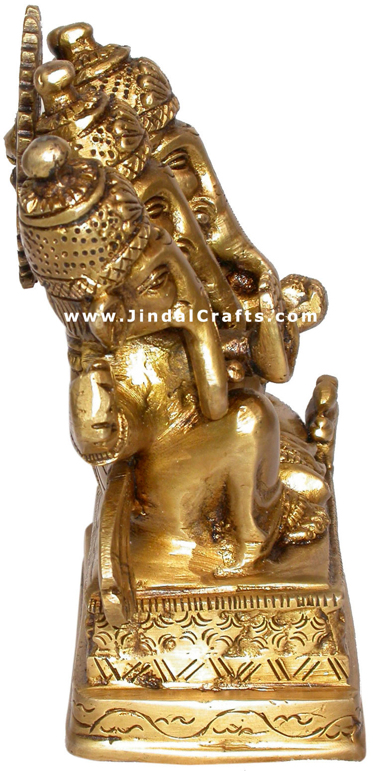 Panchmukhi Ganesha Brass Statue Five Faced Indain God Murti Idol Hindu Religious