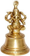 Ganesha Bell Hanging Hindu Religious Artifacts Idols Crafts India Handicrafts