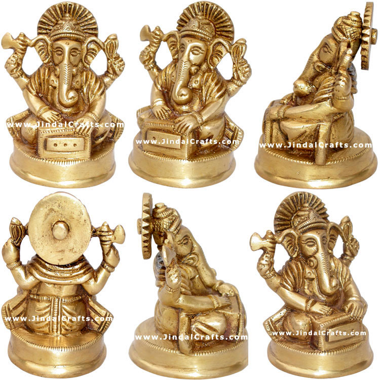 Ganesha - Set of 6 peices in Musical Posture Indian God
