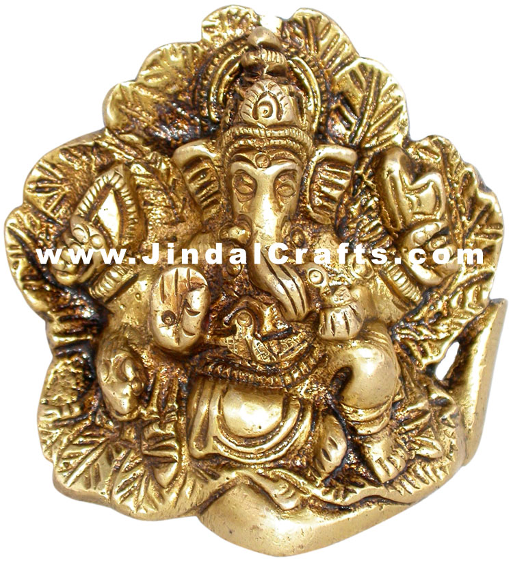 Indian God Ganesha Hand Crafted Brass Statue Idol India