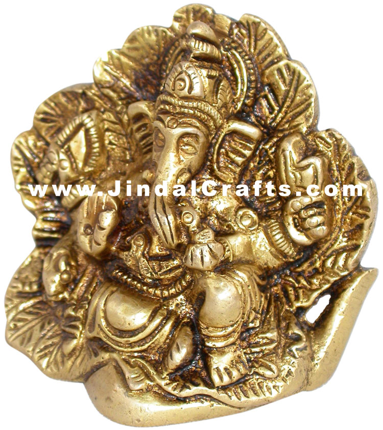Indian God Ganesha Hand Crafted Brass Statue Idol India