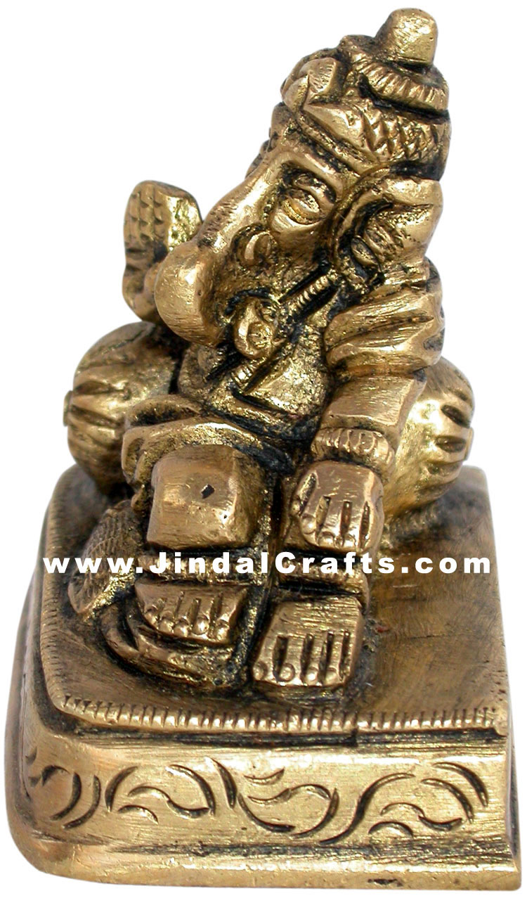 Lord Ganesha Indian God Religious Sculptures Brass Idol