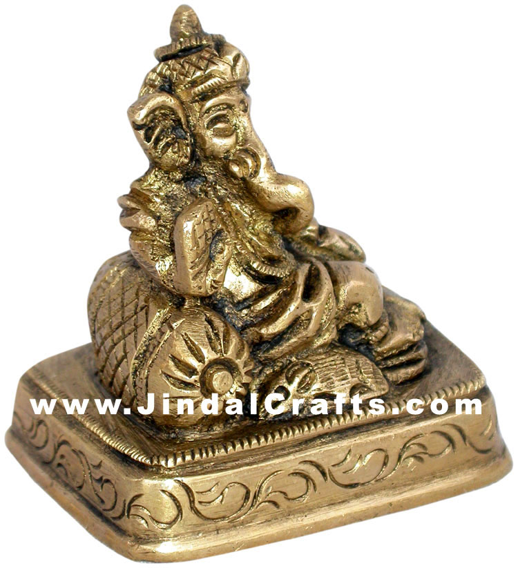 Lord Ganesha Indian God Religious Sculptures Brass Idol