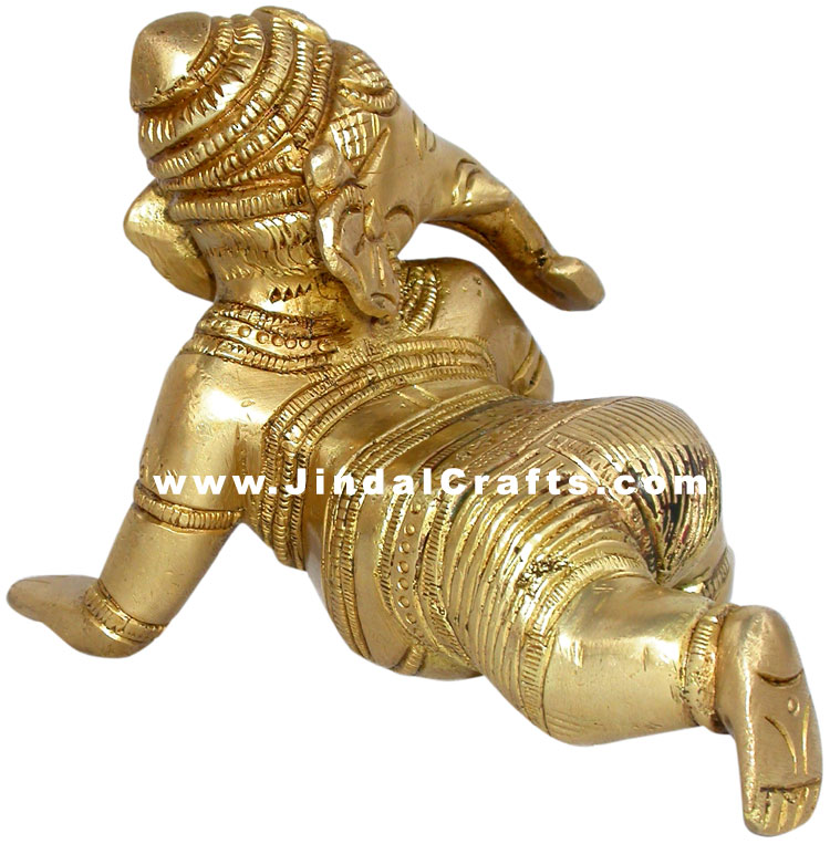 Ladoo Ganesha - Handmade Brass Hindu Handicraft Staute