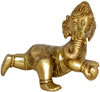 Ladoo Ganesha - Handmade Brass Hindu Handicraft Staute