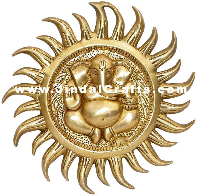 Lord Ganesha Wall Hanging Brass Artifact Indian Handicrafts Home Decor Vinayaka