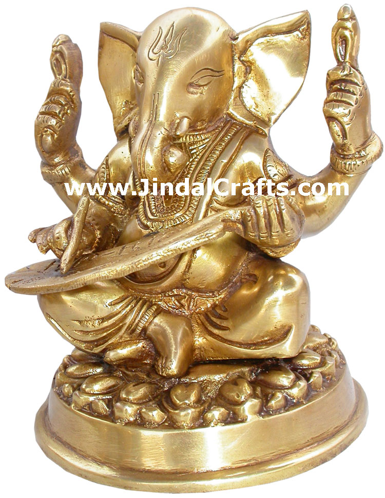 Ganesha Brass Murti Statue Sculpture Indian Gods Mahabharata India Handicraft