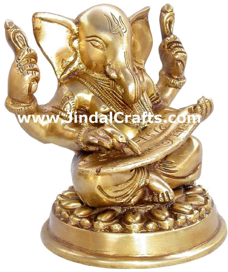 Ganesha Brass Murti Statue Sculpture Indian Gods Mahabharata India Handicraft
