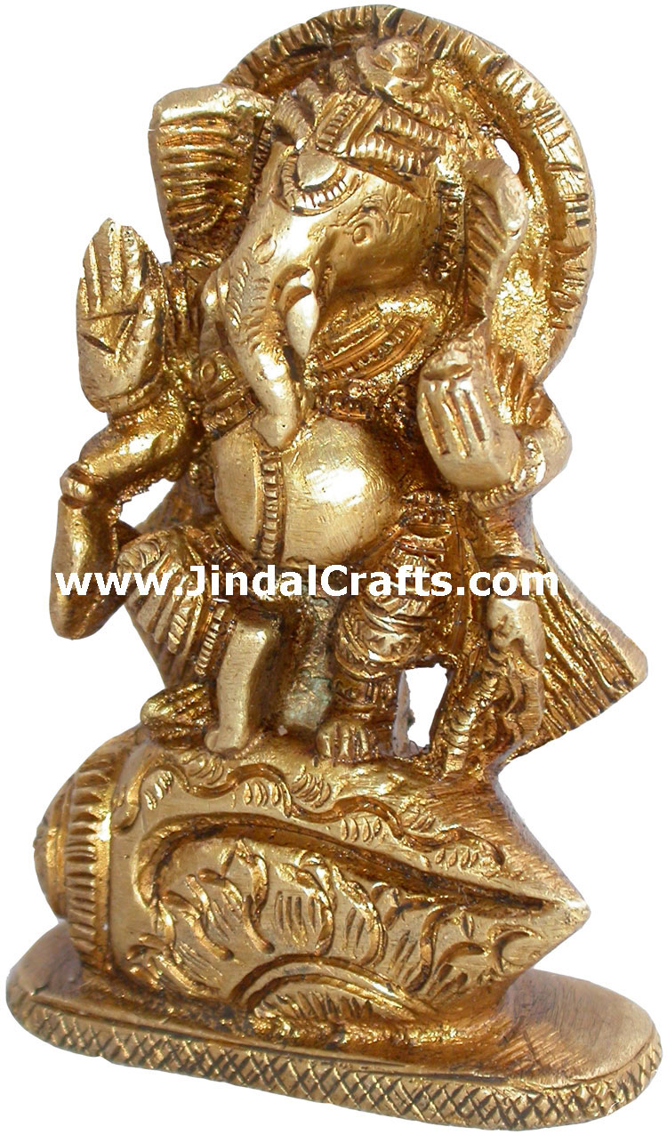 Ganesha on Conch Shankh Hindu Religious Statues India Sculpture Idol Hindu Arts
