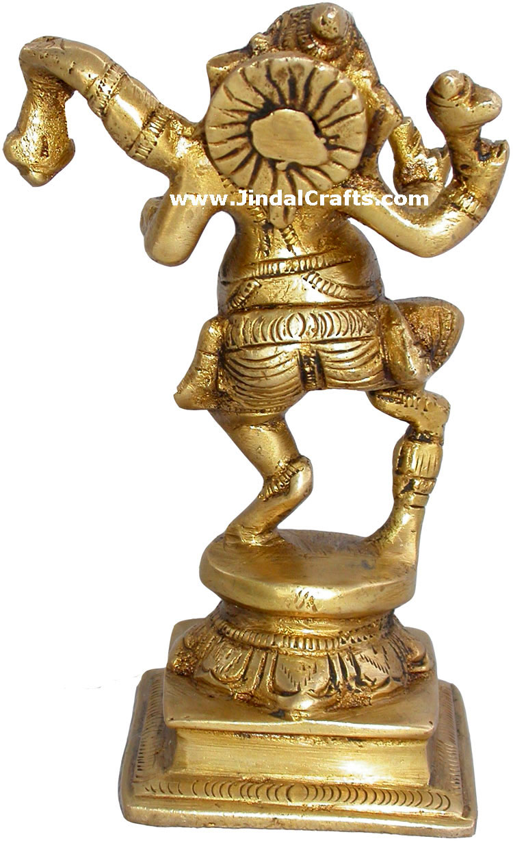 Dancing Ganesha Figures Brass Sculptures Indian God Art