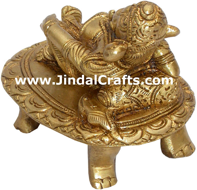 Resting Ganesha Figurine Indian God Gifts Metal Crafts Home Decor Religious Arts