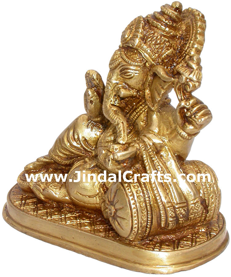 Ganesha Figure Hindu Religious Statues Hand Carved Arts