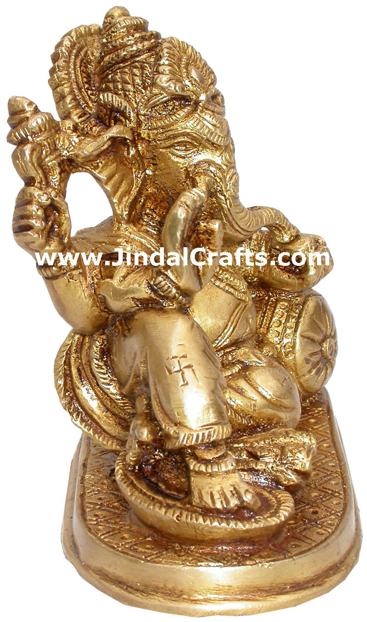 Ganesha Figure Hindu Religious Statues Hand Carved Arts