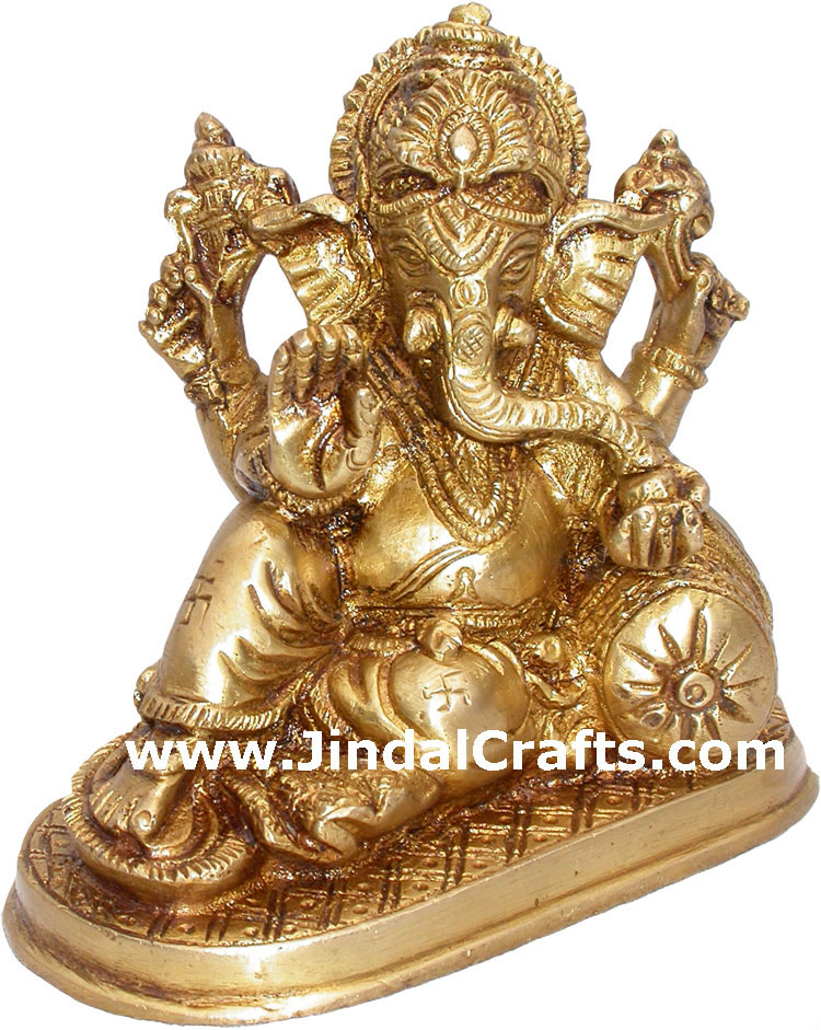 Ganesha Figure Hindu Religious Statues Hand Carved Arts