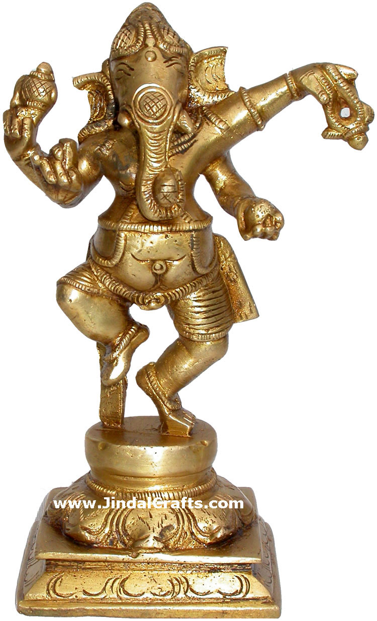 Ganesha Statue Brass Indian God Figure Hindu Religion