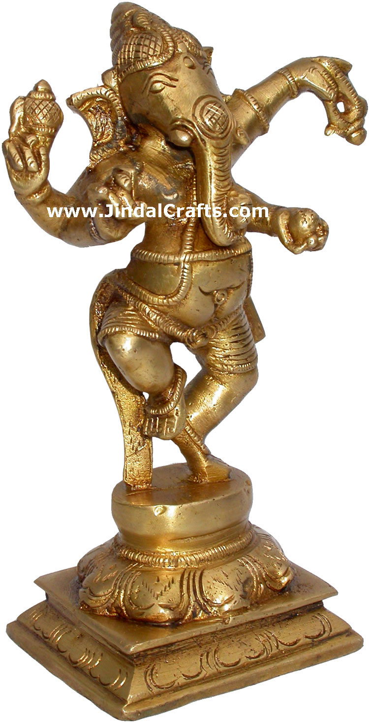 Ganesha Statue Brass Indian God Figure Hindu Religion