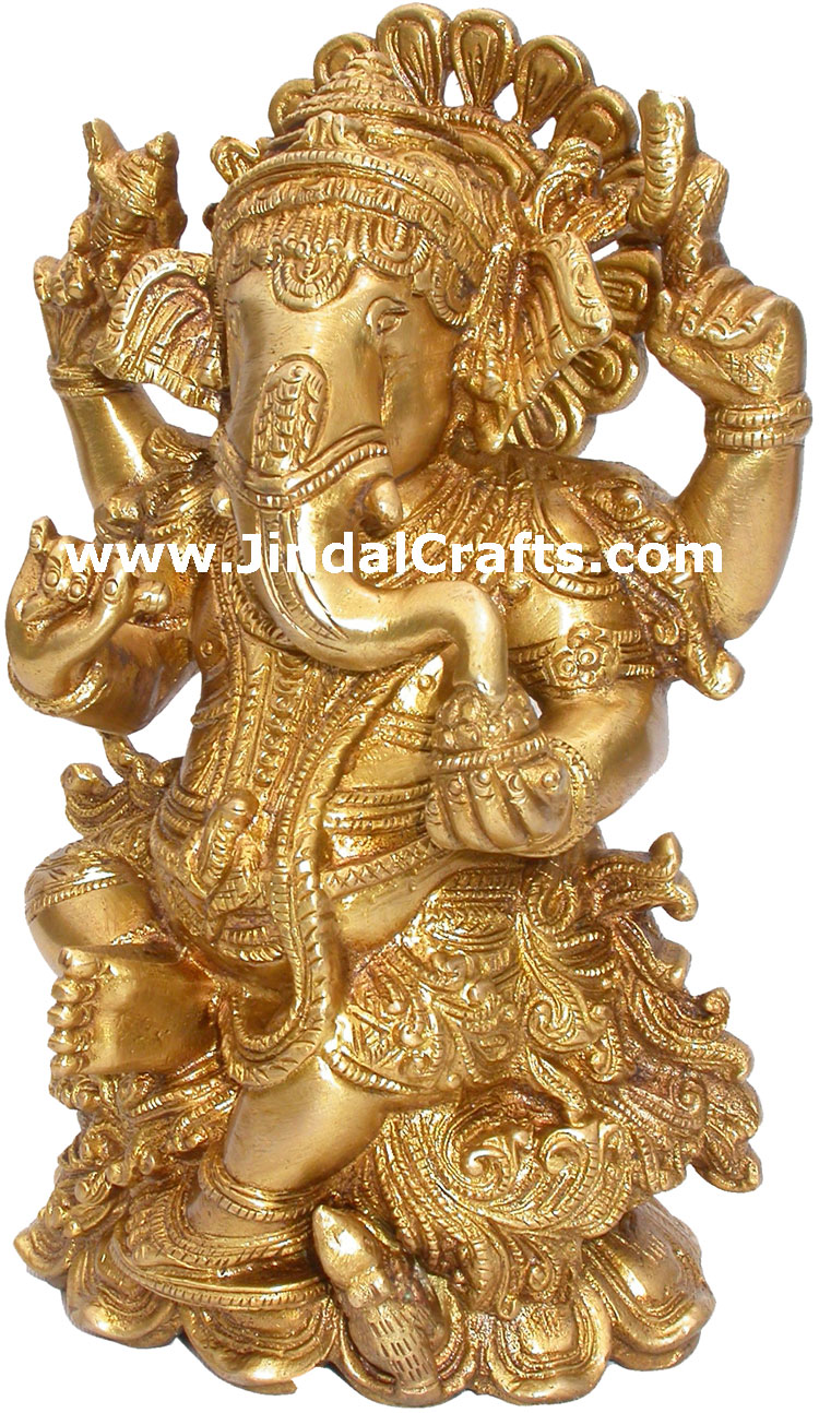 Ganesha Metal Statues Hindu Religious Sculpture Figures