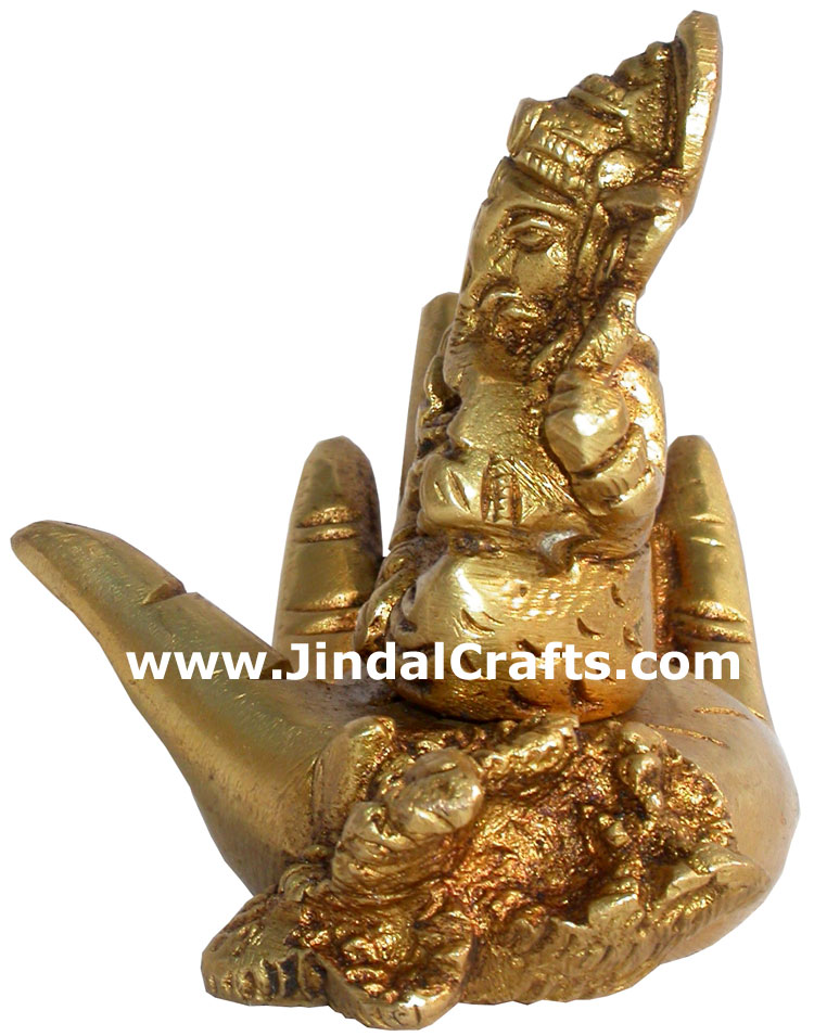 Ganesha Ganpati Figure Indian Gods Brass Sculpture Handmade Home Decoration Arts