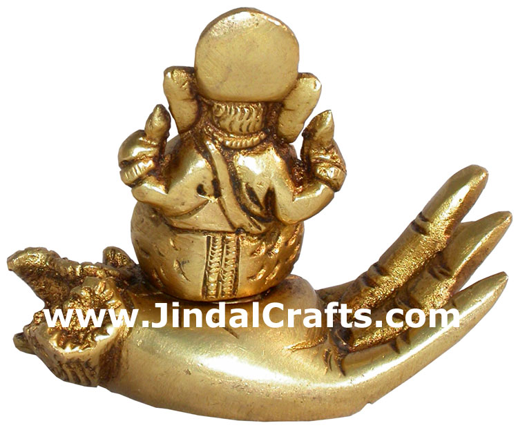 Ganesha Ganpati Figure Indian Gods Brass Sculpture Handmade Home Decoration Arts